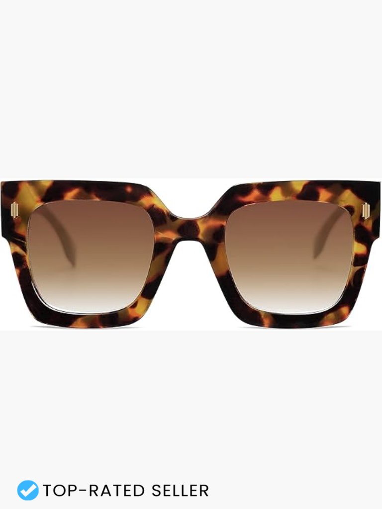 Vintage Oversized Square Sunglasses Retro Uv400 Protection